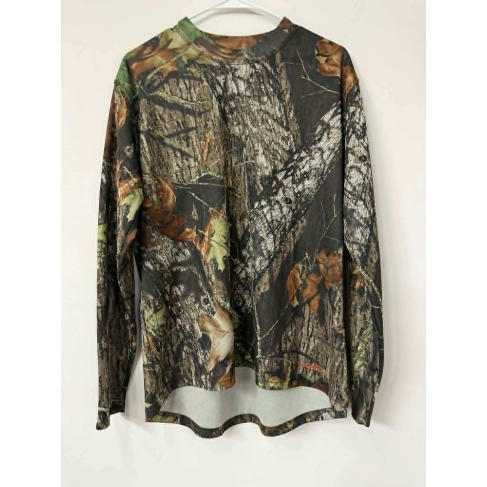 Mossy Oak Camo Long Sleeve Shirt Mens Large VaporTec Performance Hunting